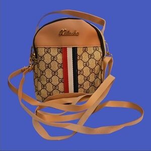 5/$25 GD Monogram Striped Crossbody Mini Bag